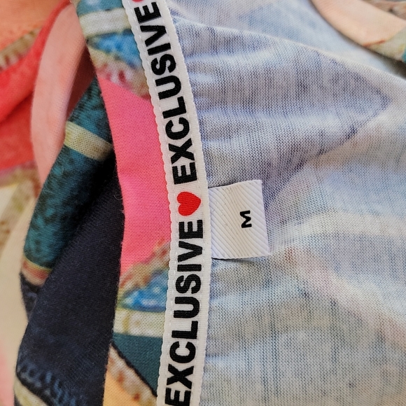 💗 Beautiful! Multicolor Geometric Sleeveless V-Neck Top Shirt M - Picture 11 of 13